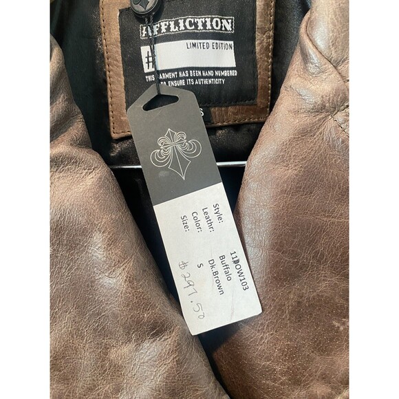 Affliction Willow Jacket (Limited Edition) Embossed Leather with Fringe Sz S NWT - Picture 5 of 10